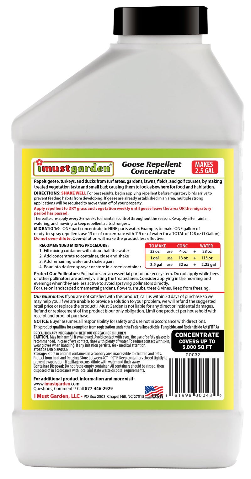 IMUSTGARDEN I Must Garden Goose Repellent Concentrate - 32oz (Geese, Turkey, Ducks) - Image 2